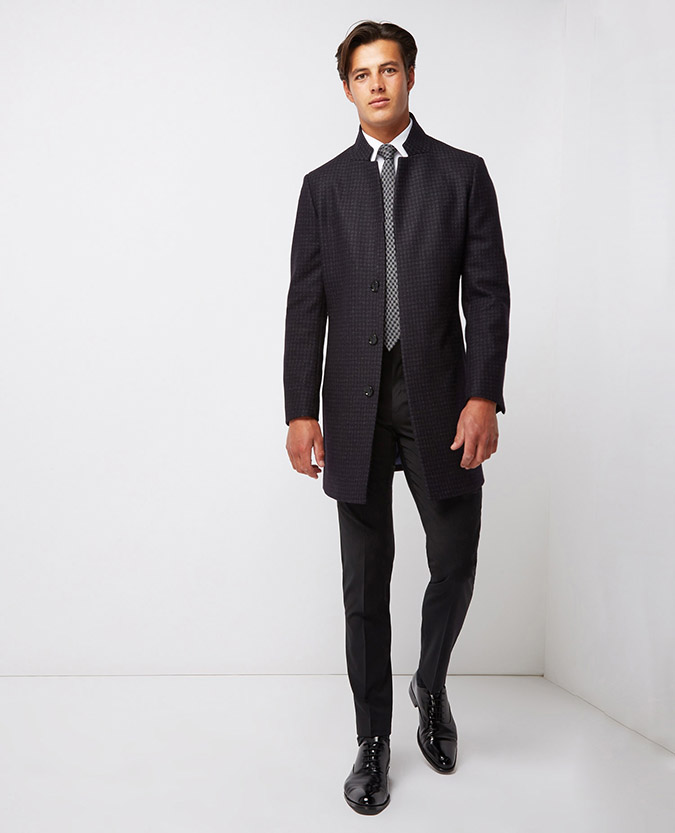 Slim fit wool-mix tailored coat