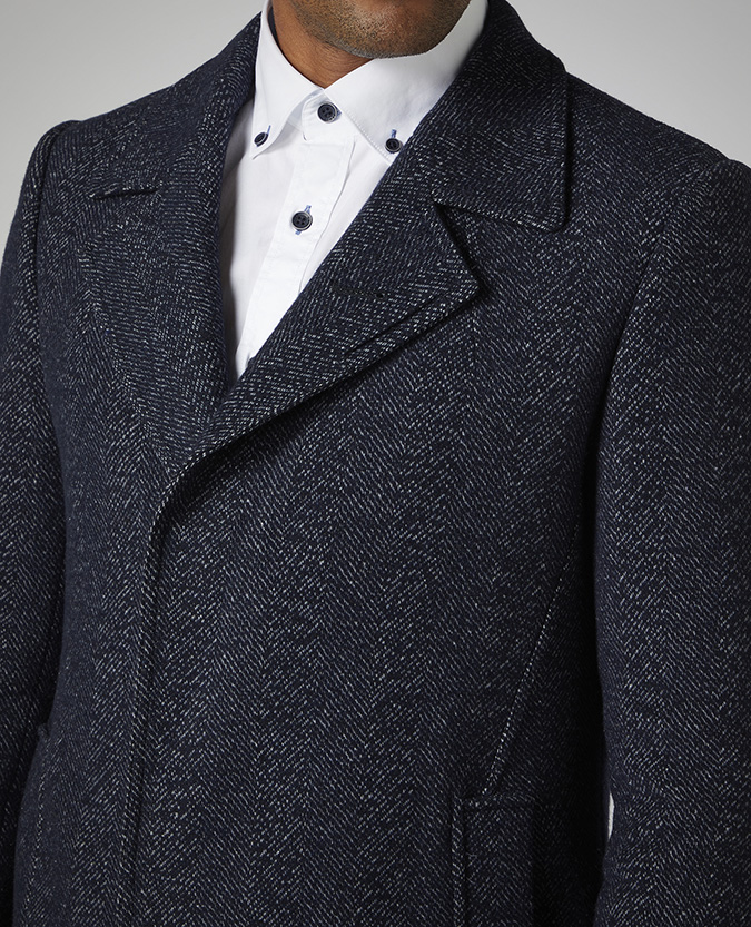 Tapered Fit Cotton-Mix Overcoat