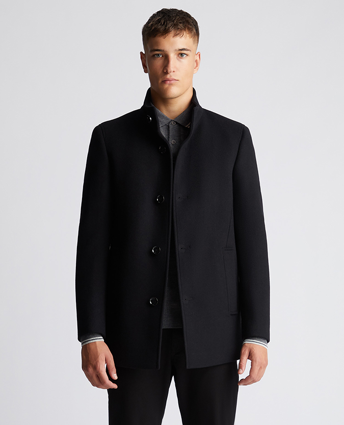 Tapered Fit Wool-Mix Tailored Coat