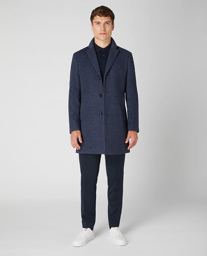 Slim Fit Wool-Blend Tailored Coat