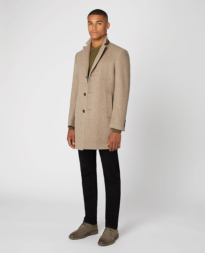 Slim Fit Wool-Blend Tailored Coat