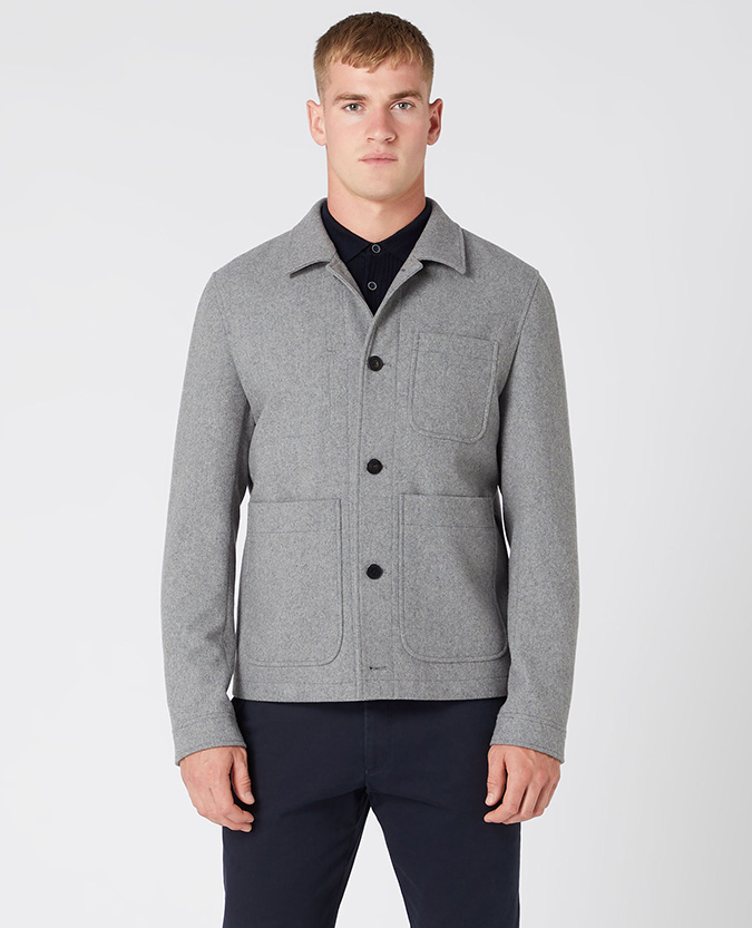 Tapered Fit Wool Overshirt
