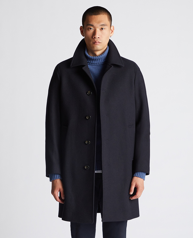 Relaxed Fit Wool-Blend Tailored Coat