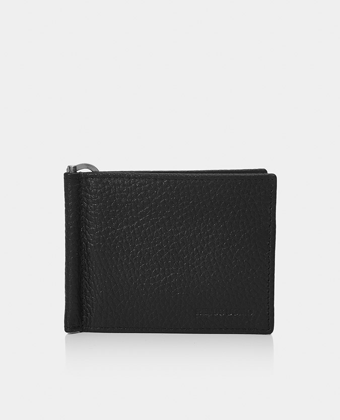 Leather Bi-Fold Wallet With Moneyclip