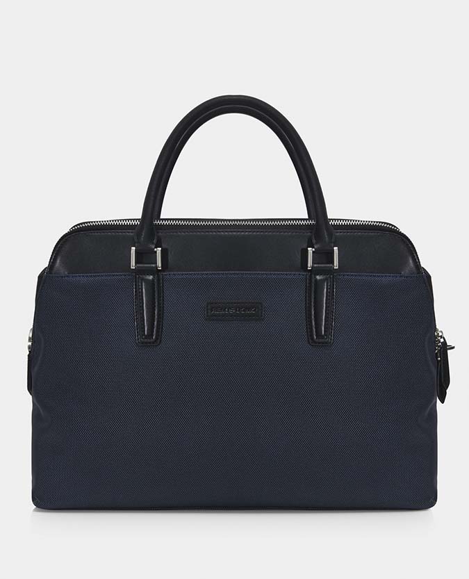 Leather-Trimmed Briefcase