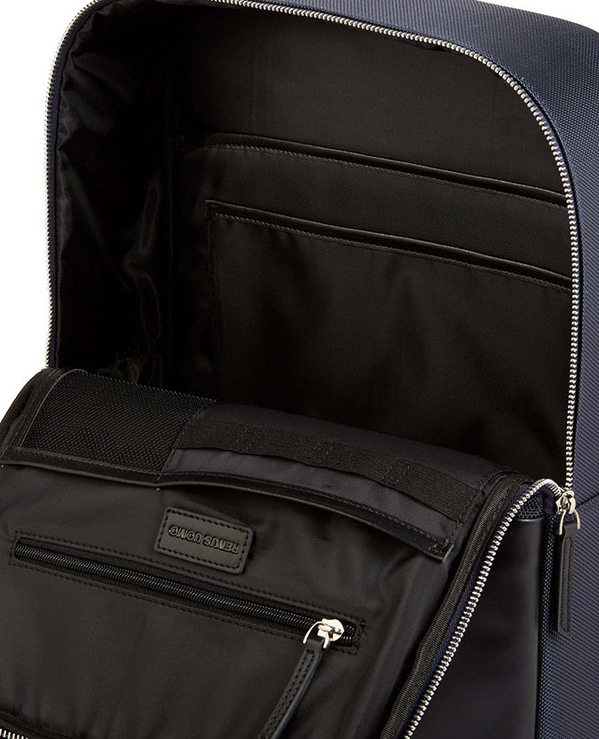 Leather-Trimmed Backpack